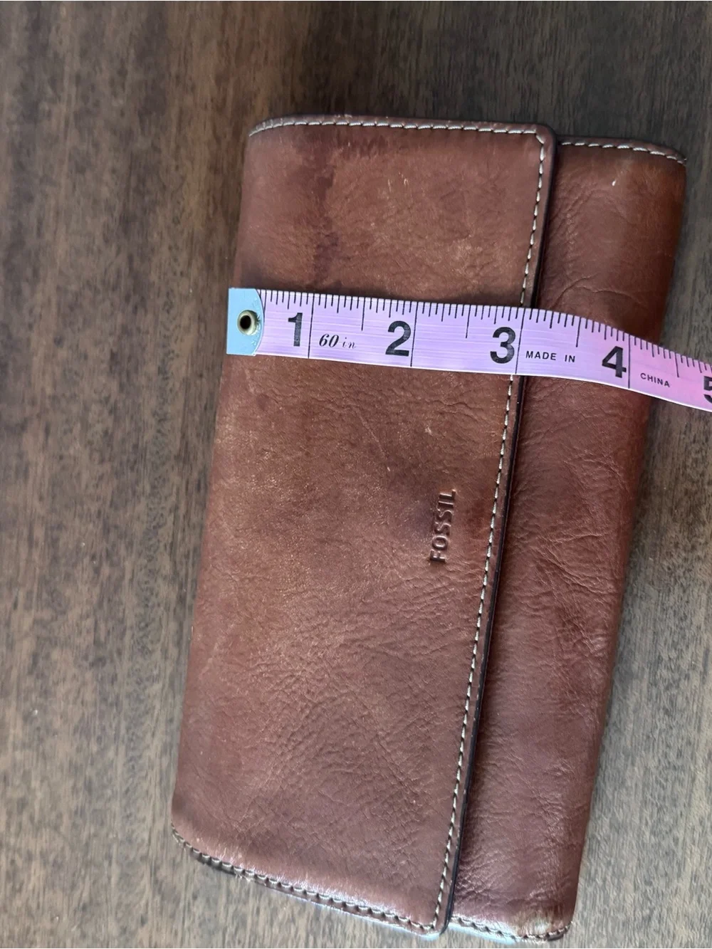Fossil Brown Leather Fold Wallet